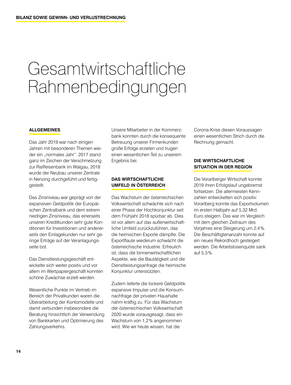 Vorschau Geschäftsbericht RB im Walgau Seite 14