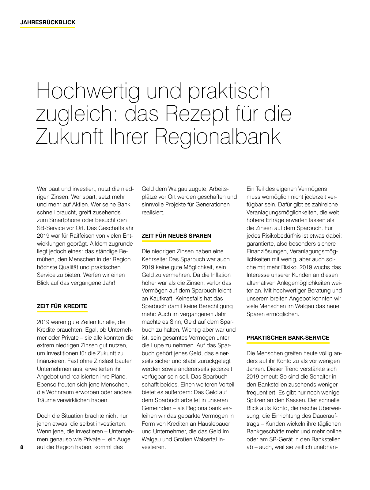 Vorschau Geschäftsbericht RB im Walgau Seite 8