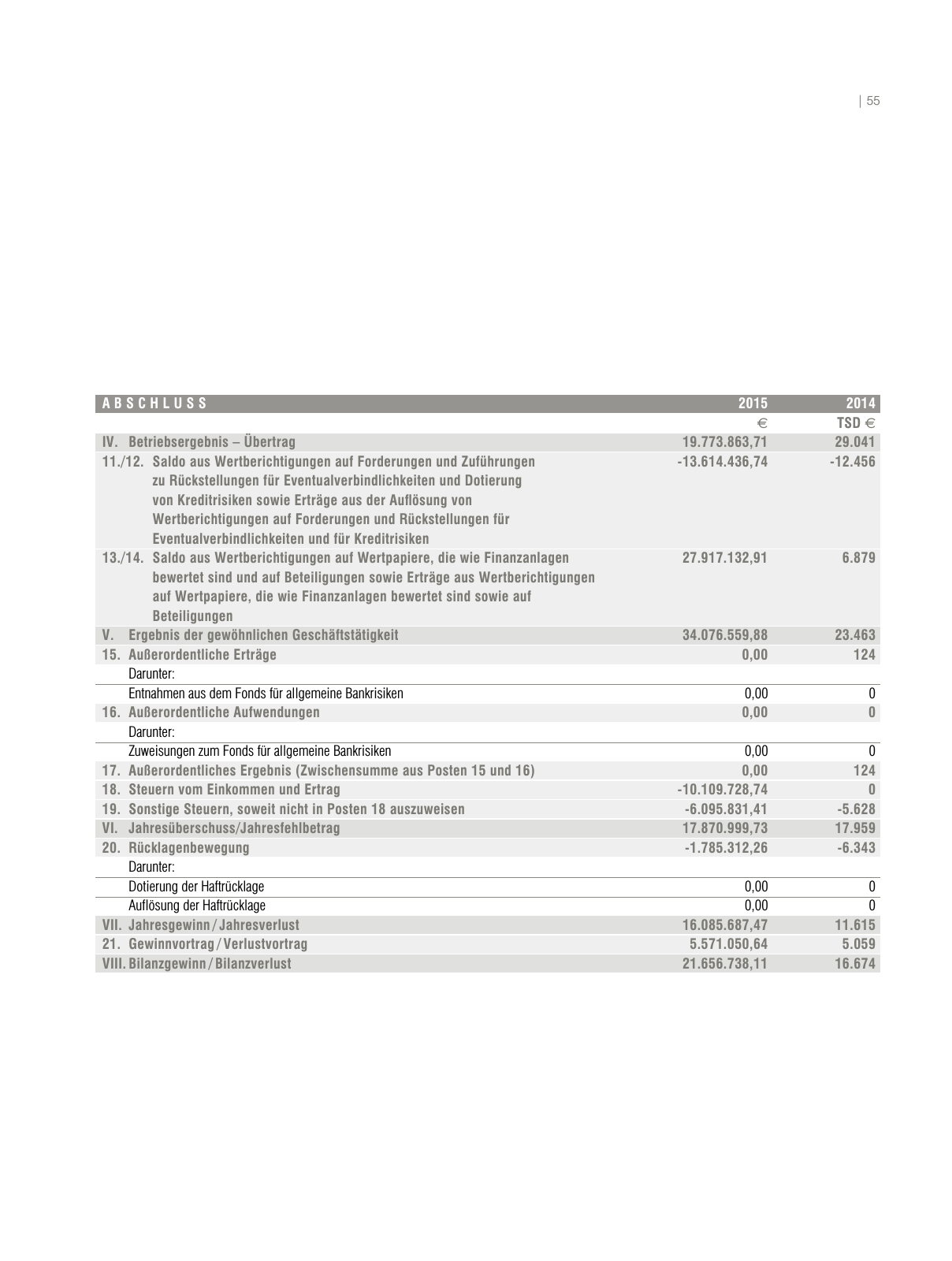 Vorschau RLBGV Geschäftsbericht 2015 Seite 55