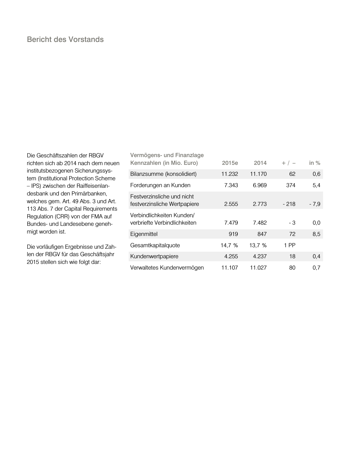 Vorschau RLBGV Geschäftsbericht 2015 Seite 20