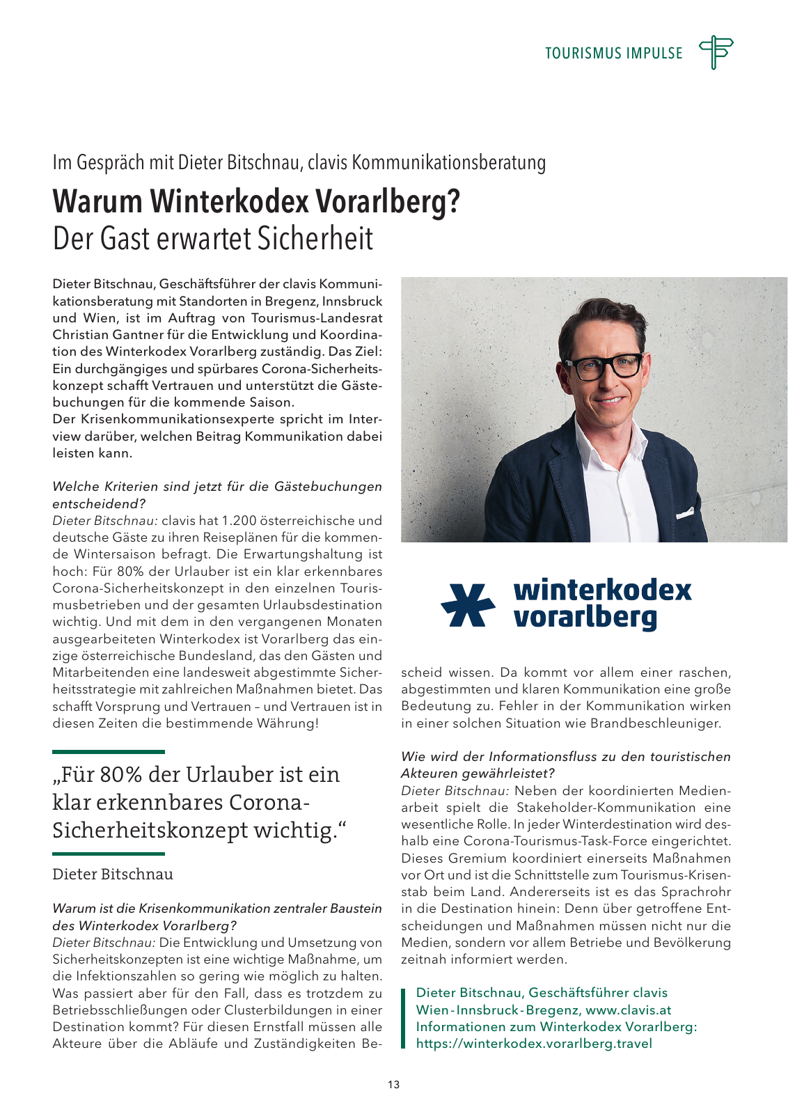 Vorschau Mit.Einander Magazin RB Lech Winter 2020 Seite 13