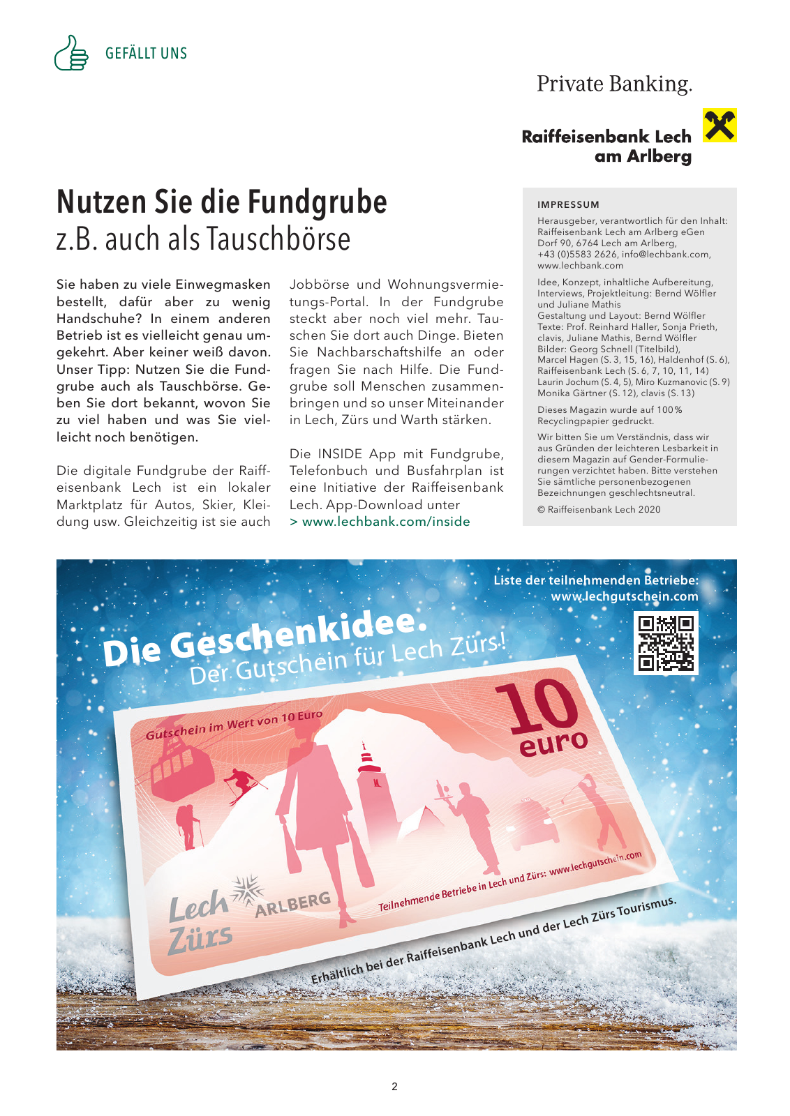 Vorschau Mit.Einander Magazin RB Lech Winter 2020 Seite 2